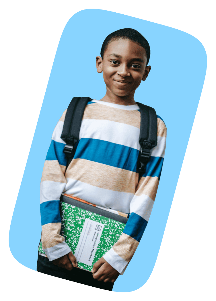 kid with backpack